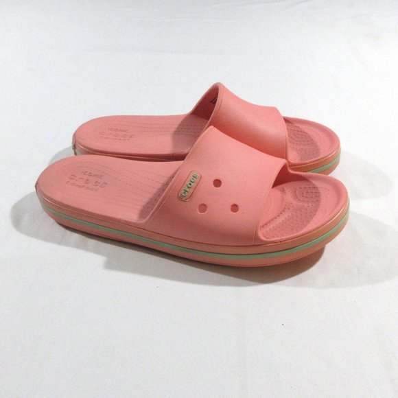 CROCS Shoes - Crocs Unisex Slip On Slipper Pink Iconic Rubber Comfortable Breathable W 8 M 6